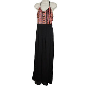 Ya Los Angeles Black Sequin Jumpsuit Women Juniors Size M Sleeveless Party